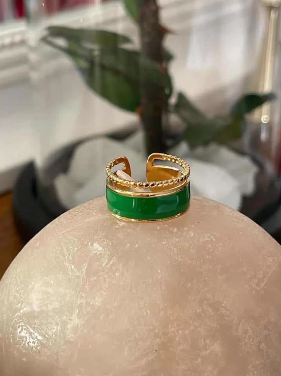 Femmes Saheline Bague*Bague Ajustable Vert Dulce