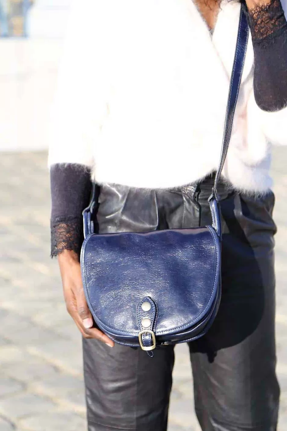 Femmes Saheline Sac Porte Epaule Avec Sangle*Sac Bleu Petit Stefania