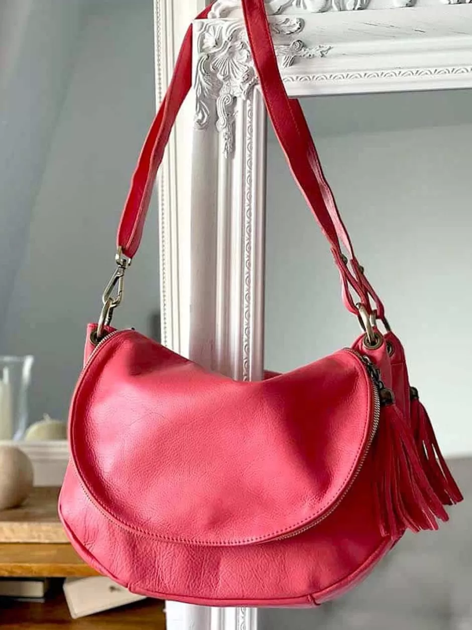 Femmes Saheline Sac Porte Epaule Avec Sangle*Sac Rose Corail Yasmine