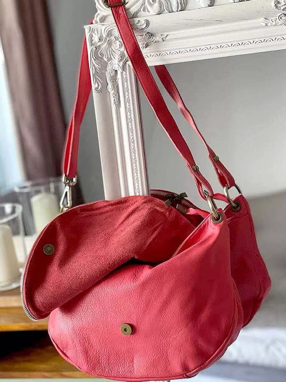 Femmes Saheline Sac Porte Epaule Avec Sangle*Sac Rose Corail Yasmine